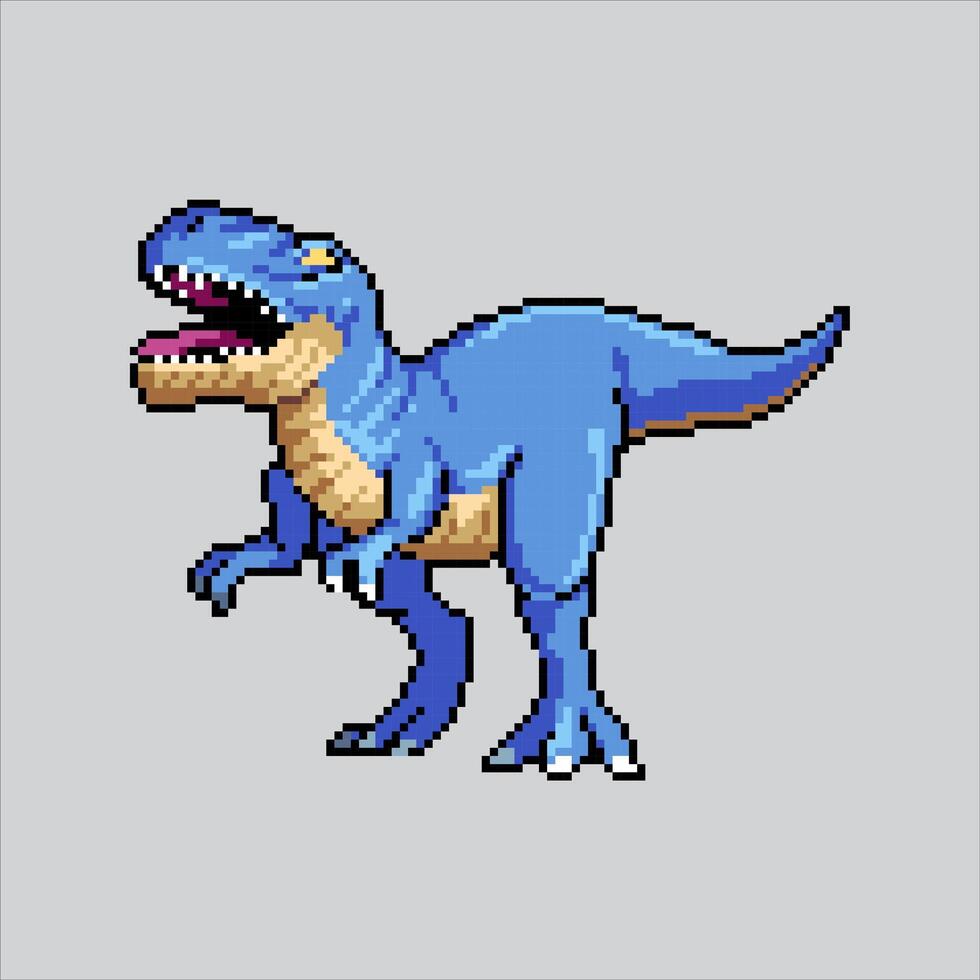 pixel arte illustrazione tirannosauro. pixelated t-rex. tirannosauro t-rex dinosauro pixelated per il pixel arte gioco e icona per sito web e video gioco. vecchio scuola retrò. vettore