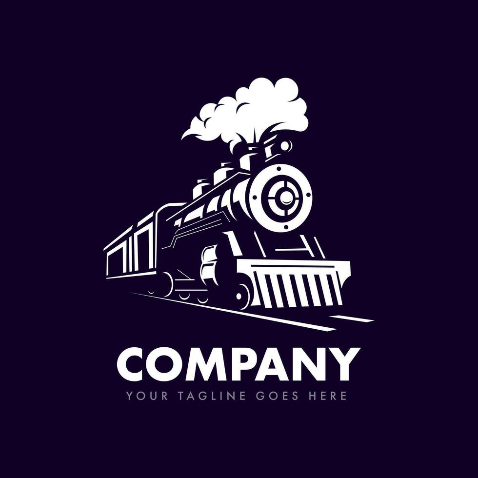 locomotiva logo design vettore silhouette versione