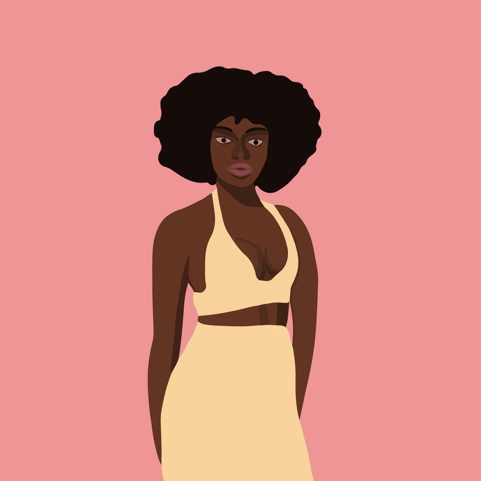 vettore illustrazione di un' nero africano donna.