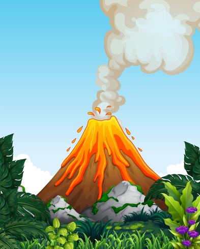 Una pericolosa eruzione vulcanica vettore