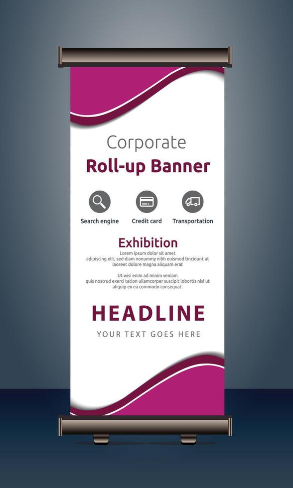 vettore rollup banner modello con attività commerciale presentazione design modello