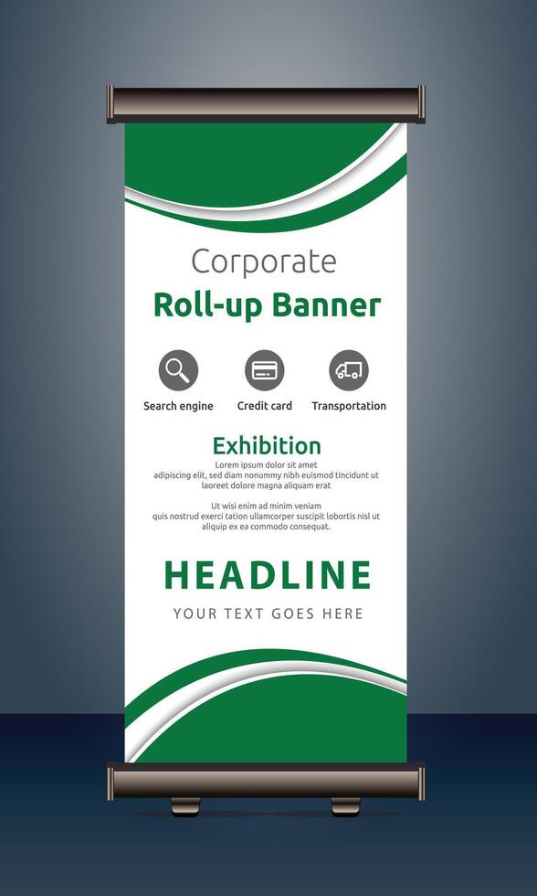 vettore rollup banner modello con attività commerciale presentazione design modello