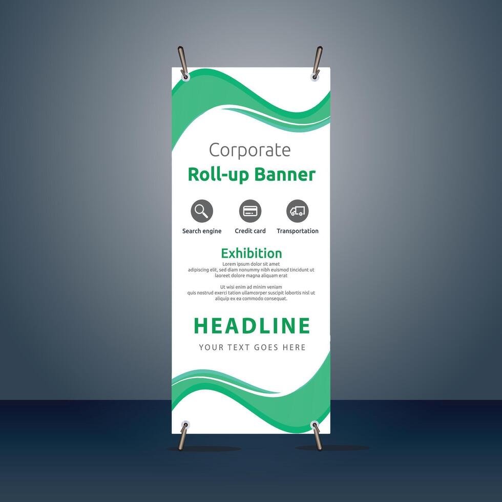 vettore rollup banner modello con attività commerciale presentazione design modello