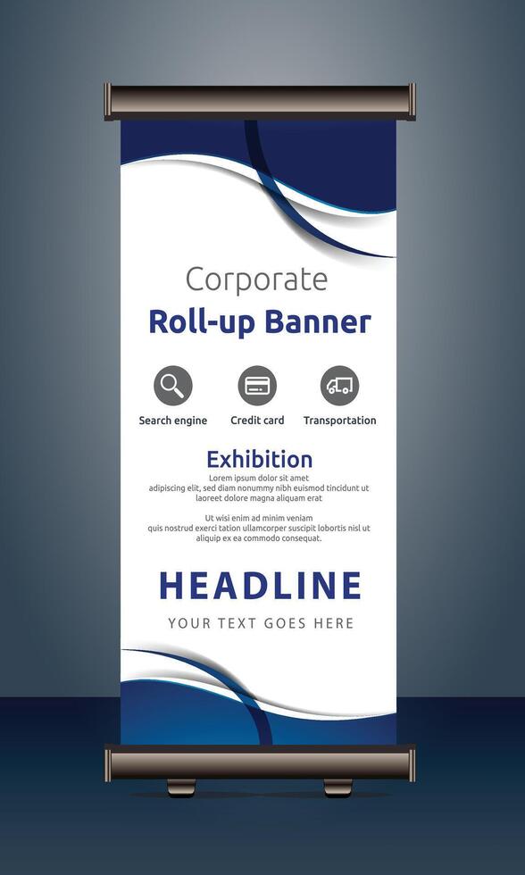 vettore rollup banner modello con attività commerciale presentazione design modello