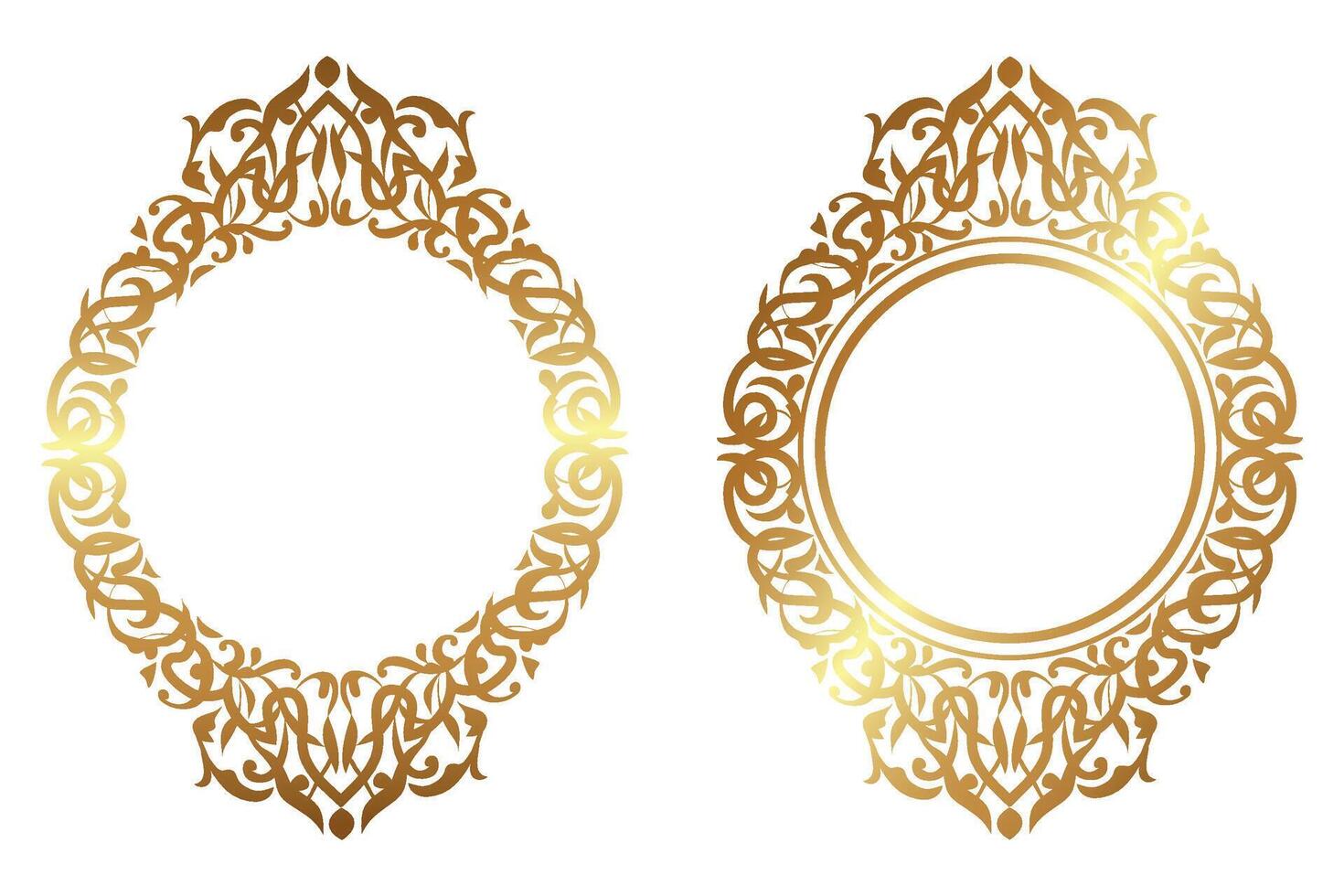 vettore ovale forma d'oro per invito carte