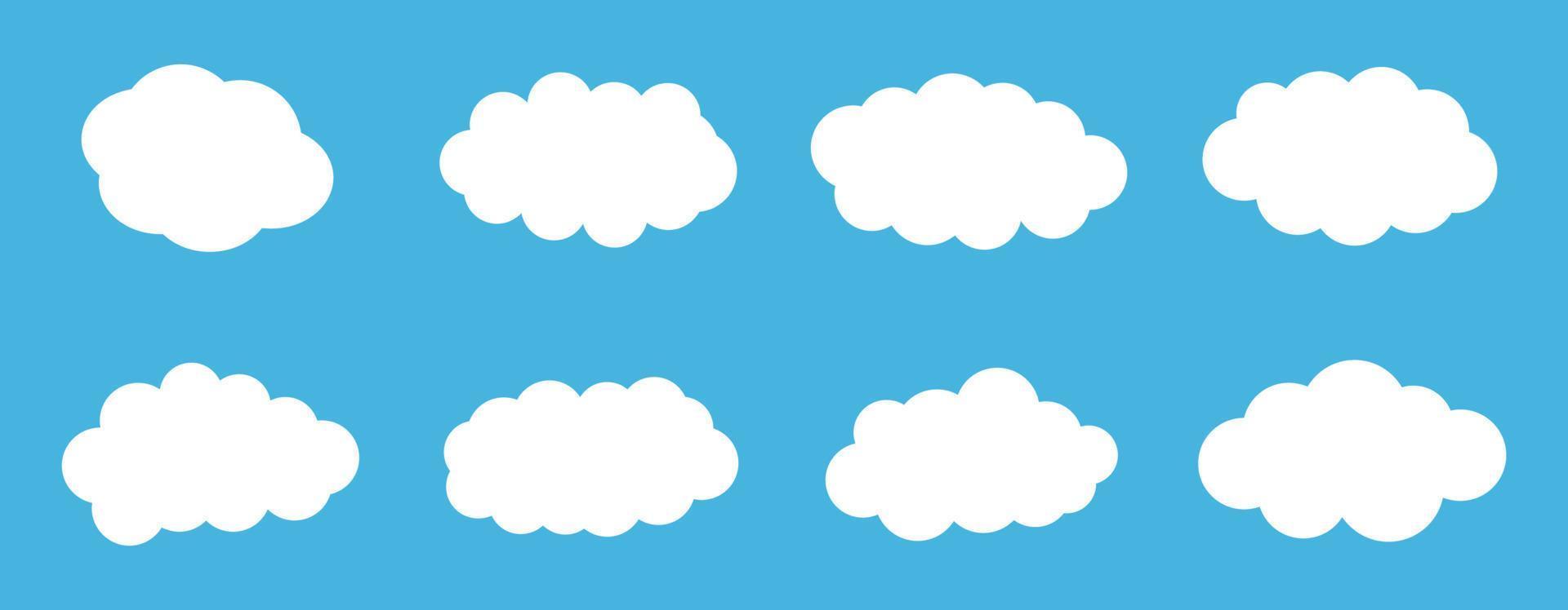 set di icone di nuvole, set di vettori di nuvole, set di clipart di nuvole set di icone nere