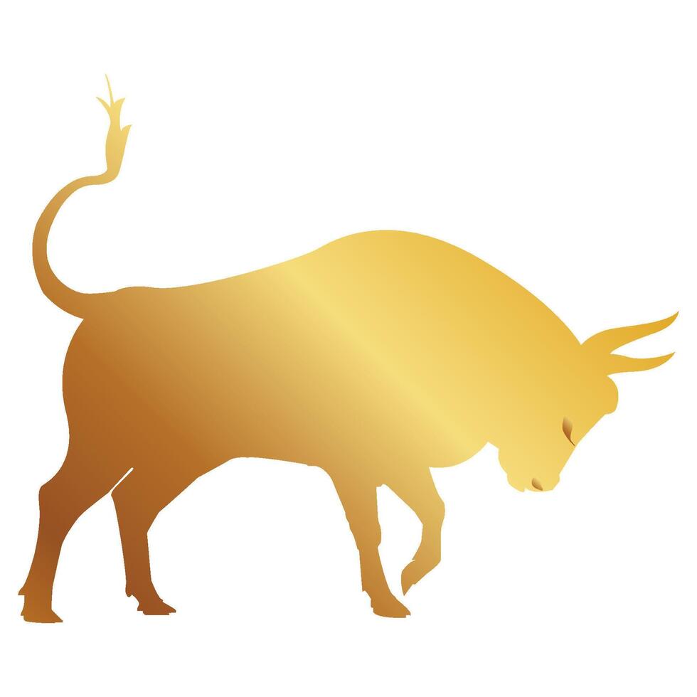 il d'oro bisonte è un' bestia con feroce e forte d'oro corna. vettore
