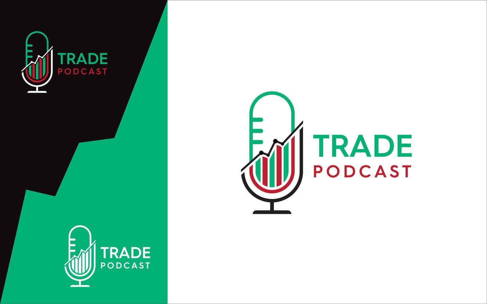 Podcast mercato logo vettore