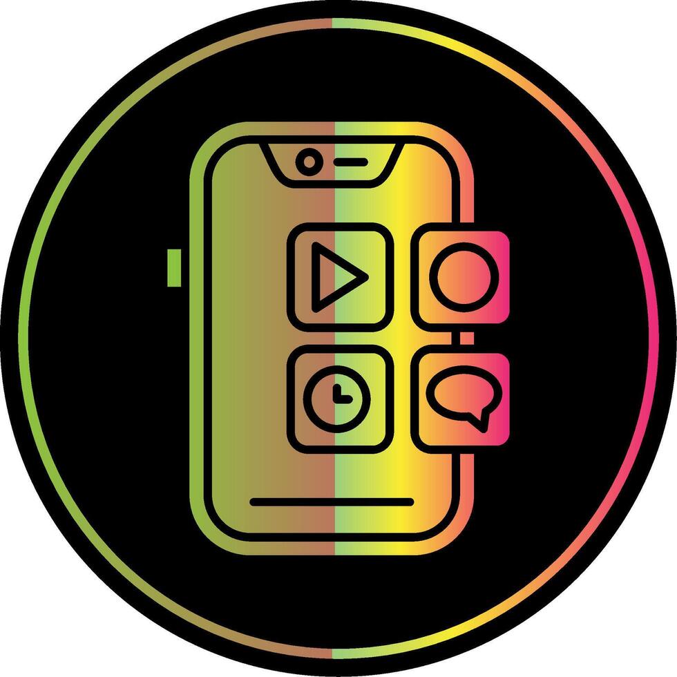mobile applicazione glifo dovuto colore icona vettore