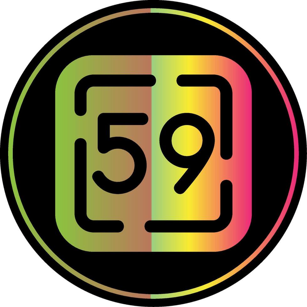 cinquanta nove glifo dovuto colore icona vettore