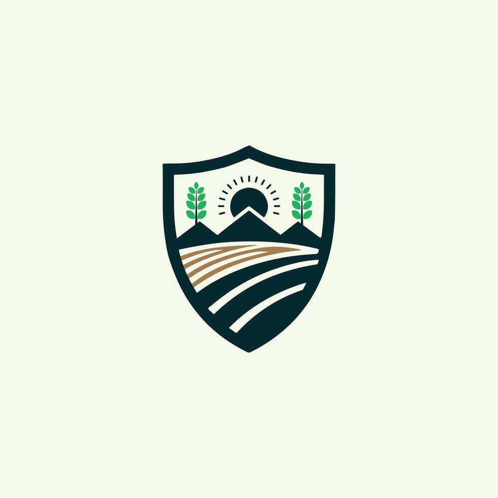 agricoltura distintivo logo design vettore