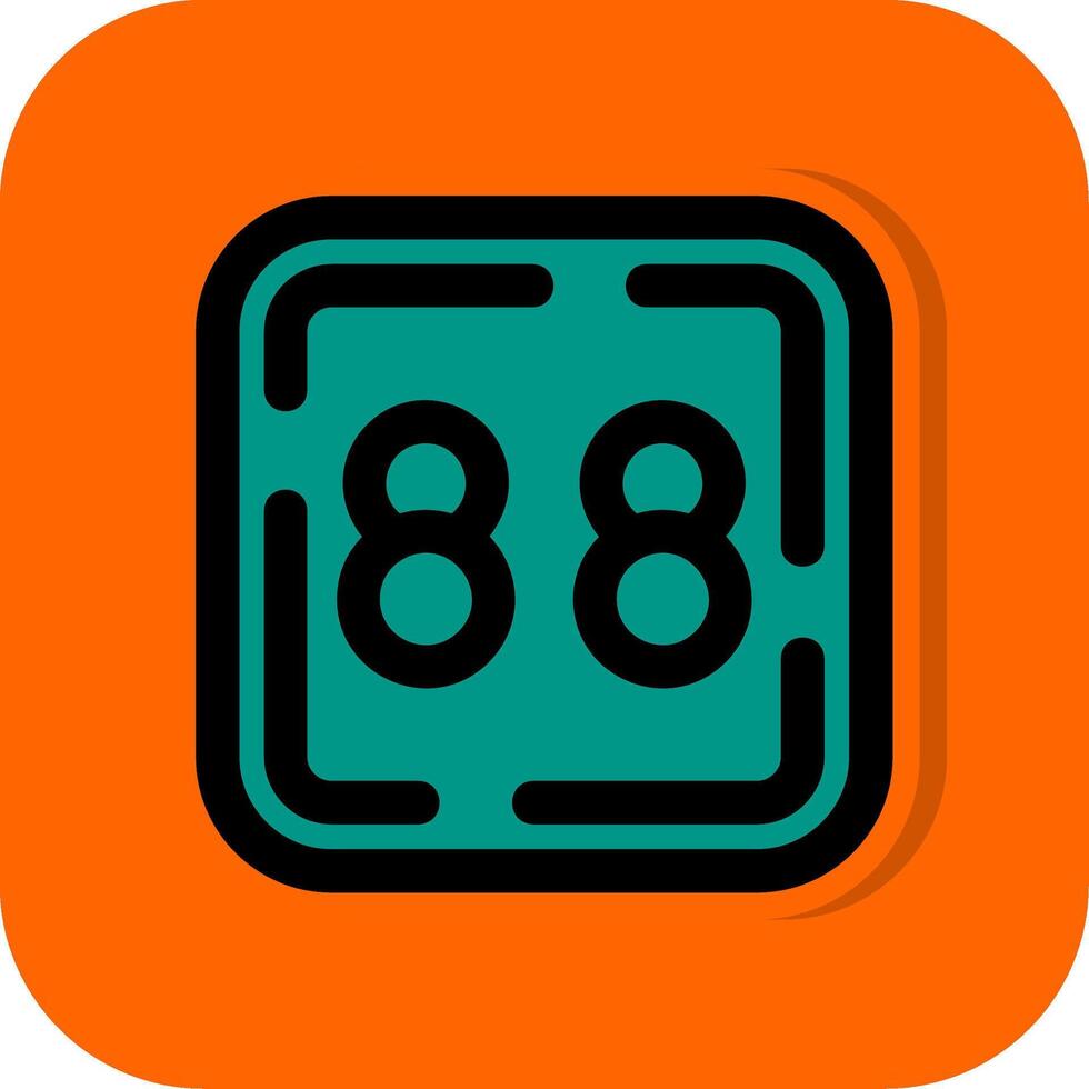 ottanta otto pieno arancia sfondo icona vettore