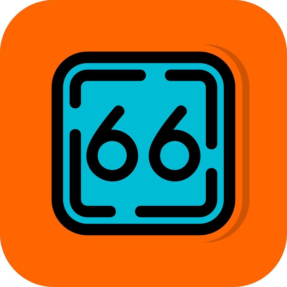 sessanta sei pieno arancia sfondo icona vettore
