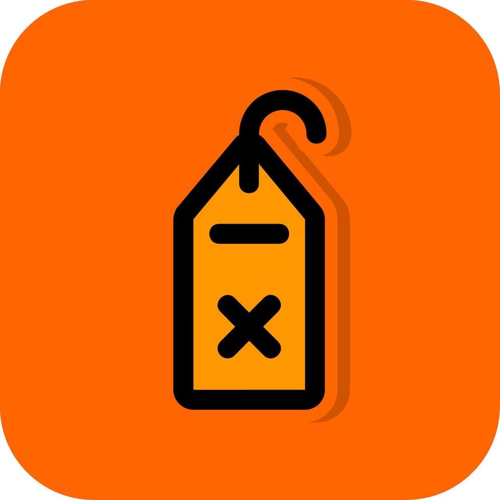 Elimina etichetta pieno arancia sfondo icona vettore