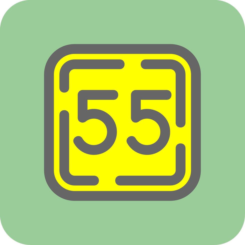 cinquanta cinque pieno giallo icona vettore
