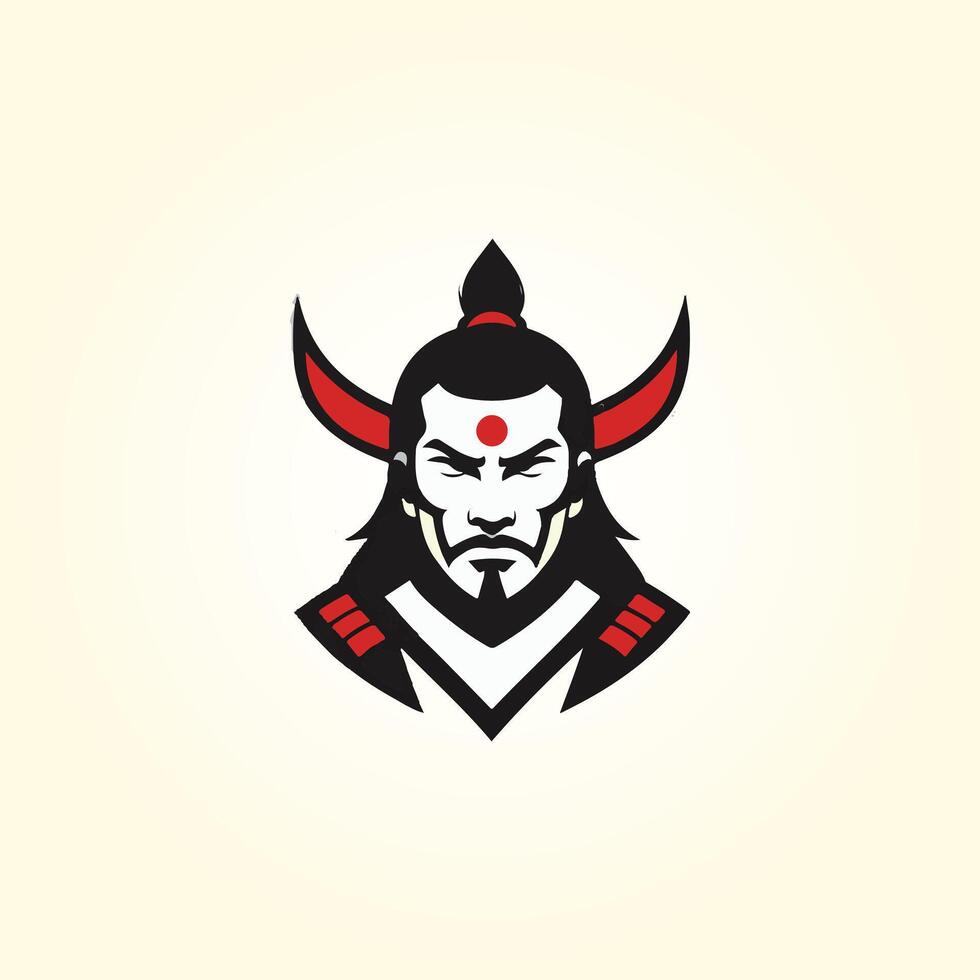 logo samurai illustrazione personaggio vettore