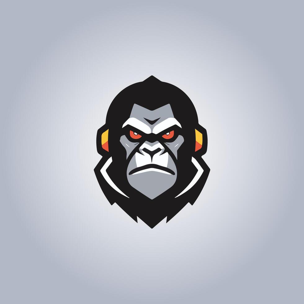 logo gorilla cyberpunk design bestia vettore