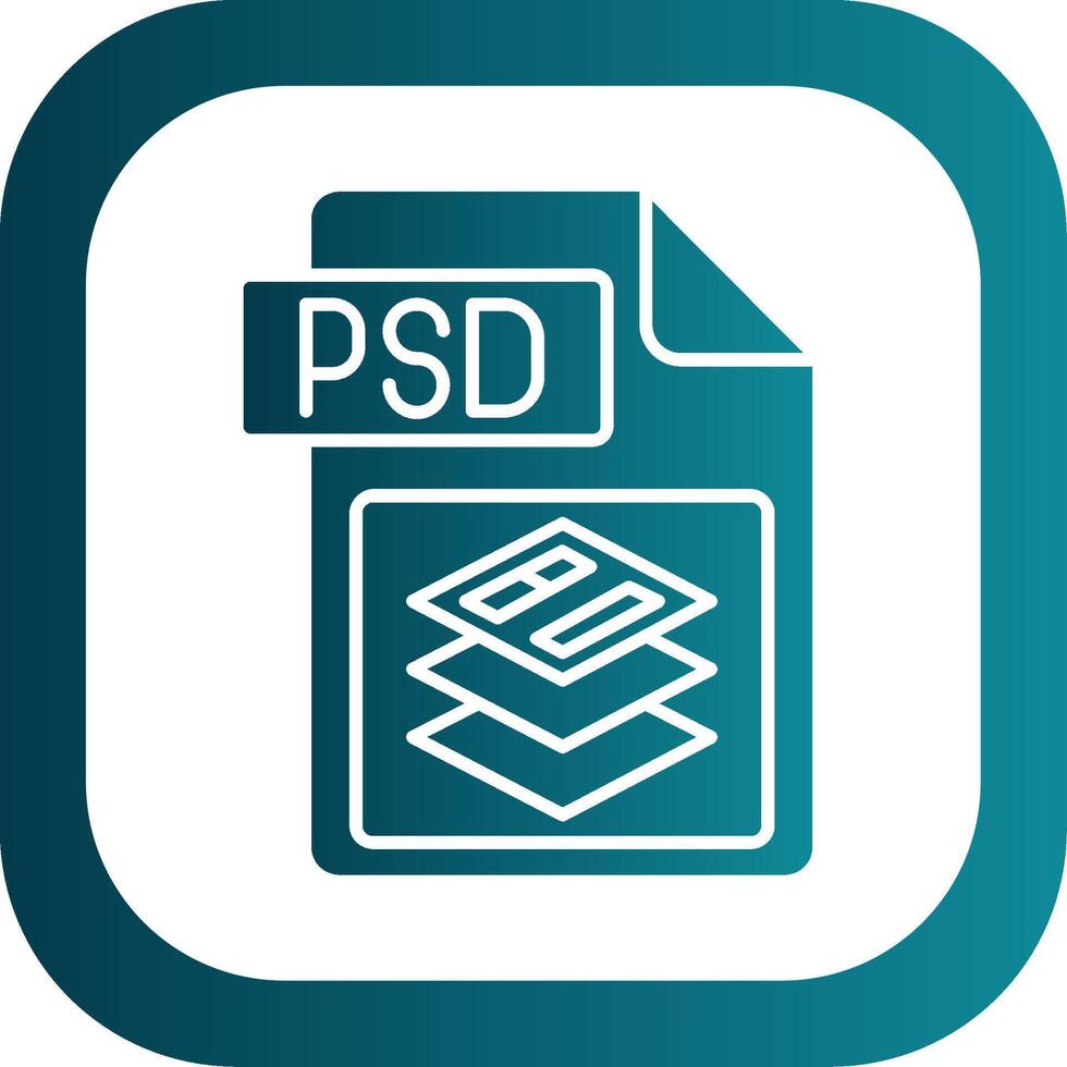 PSD file formato glifo pendenza il giro angolo icona vettore