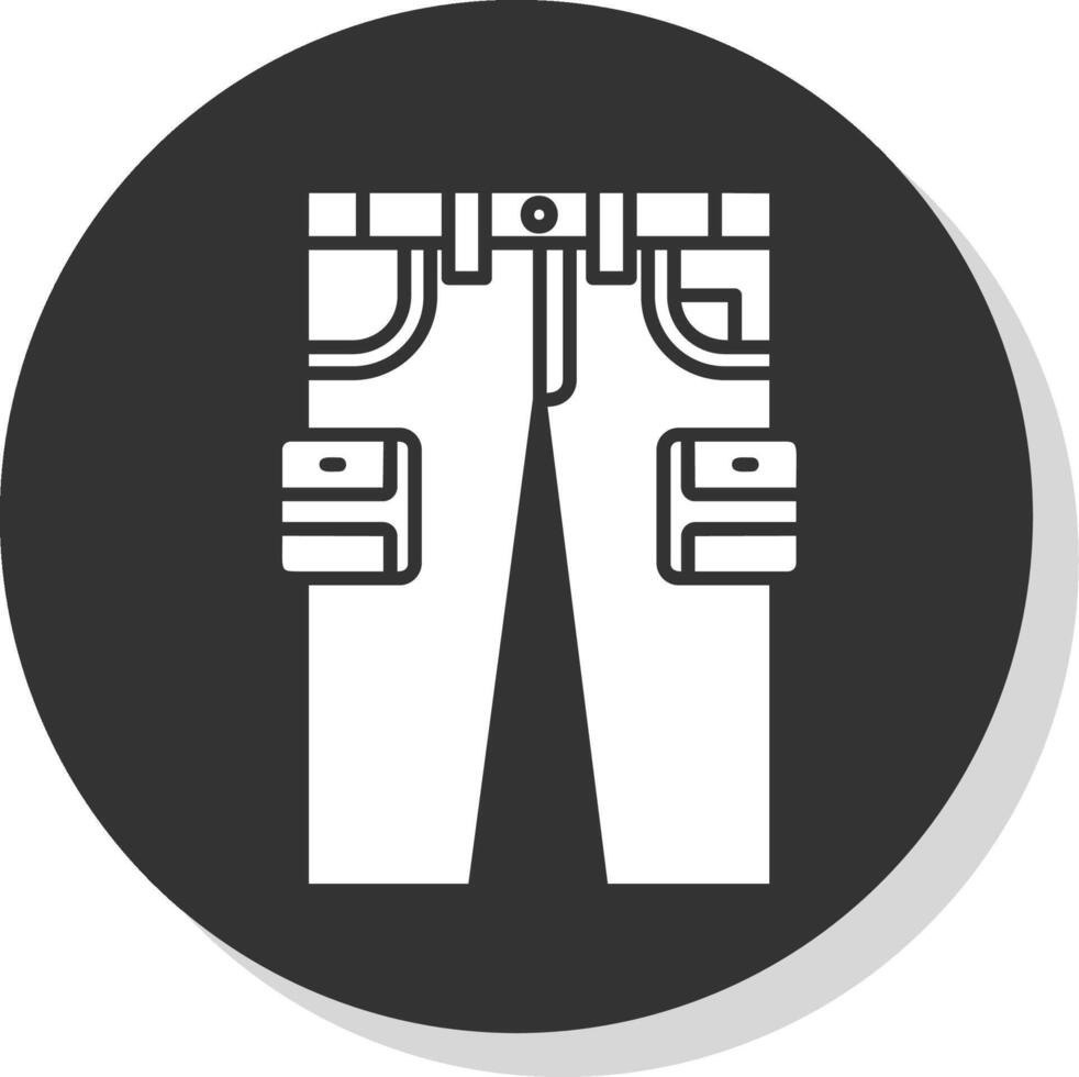 carico pantaloni glifo grigio cerchio icona vettore