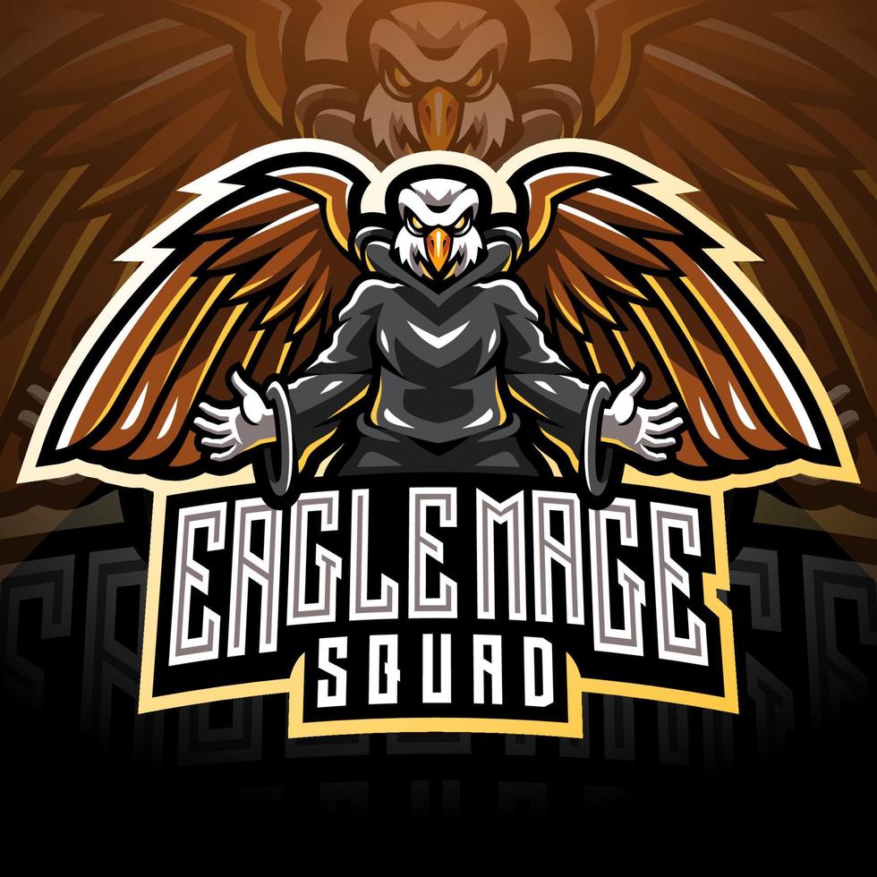 logo della mascotte esport magico dell'aquila vettore