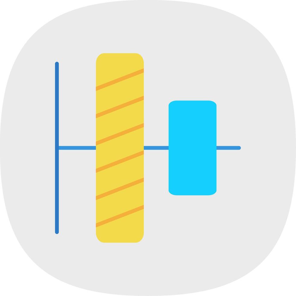 verticale allineamento piatto curva icona vettore