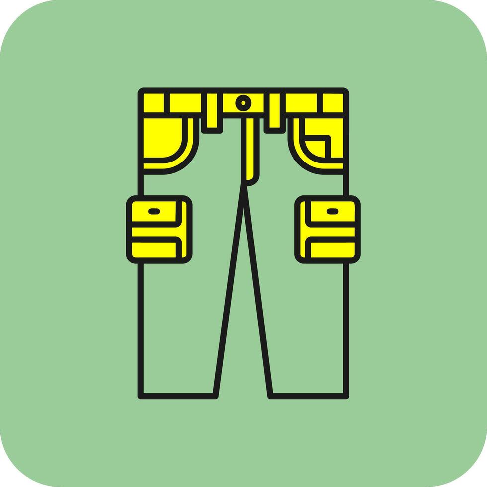 carico pantaloni pieno giallo icona vettore
