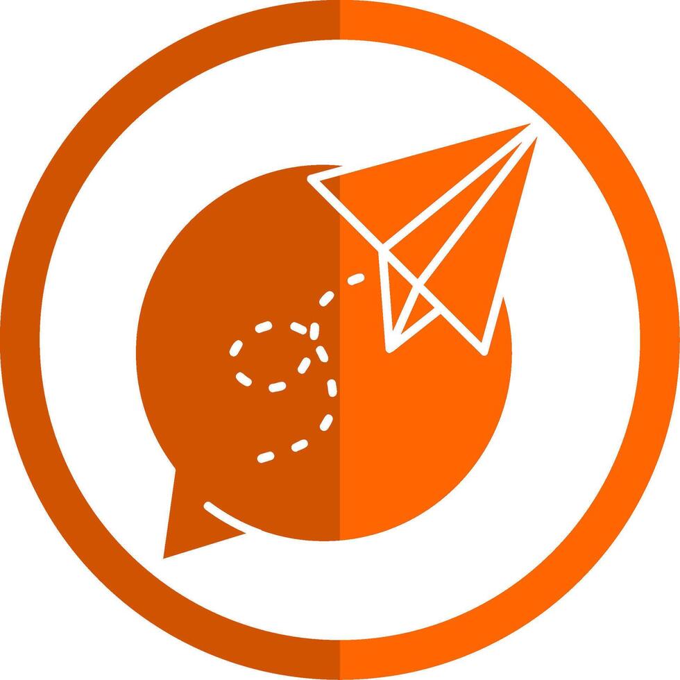 carta aereo glifo arancia cerchio icona vettore