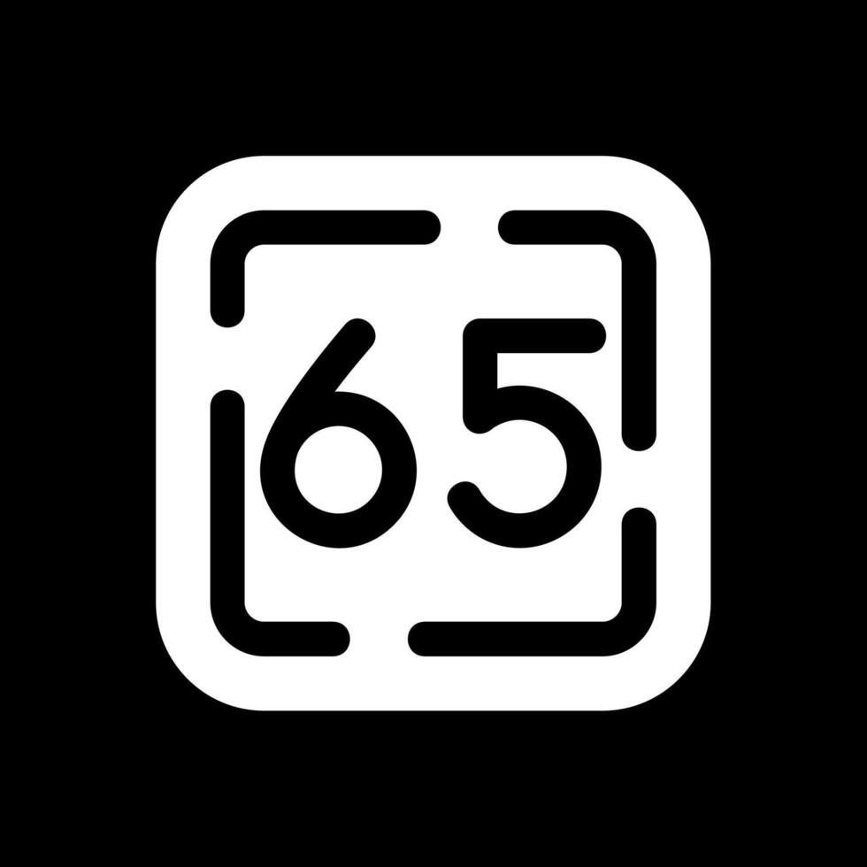 sessanta cinque glifo rovesciato icona vettore