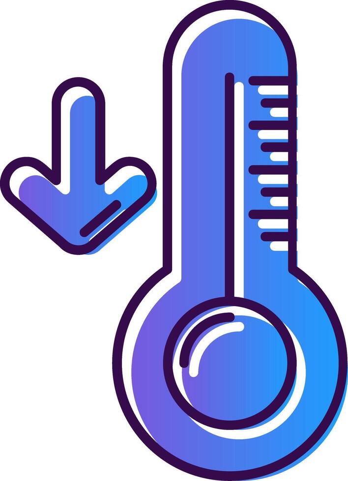 Basso temperatura pendenza pieno icona vettore