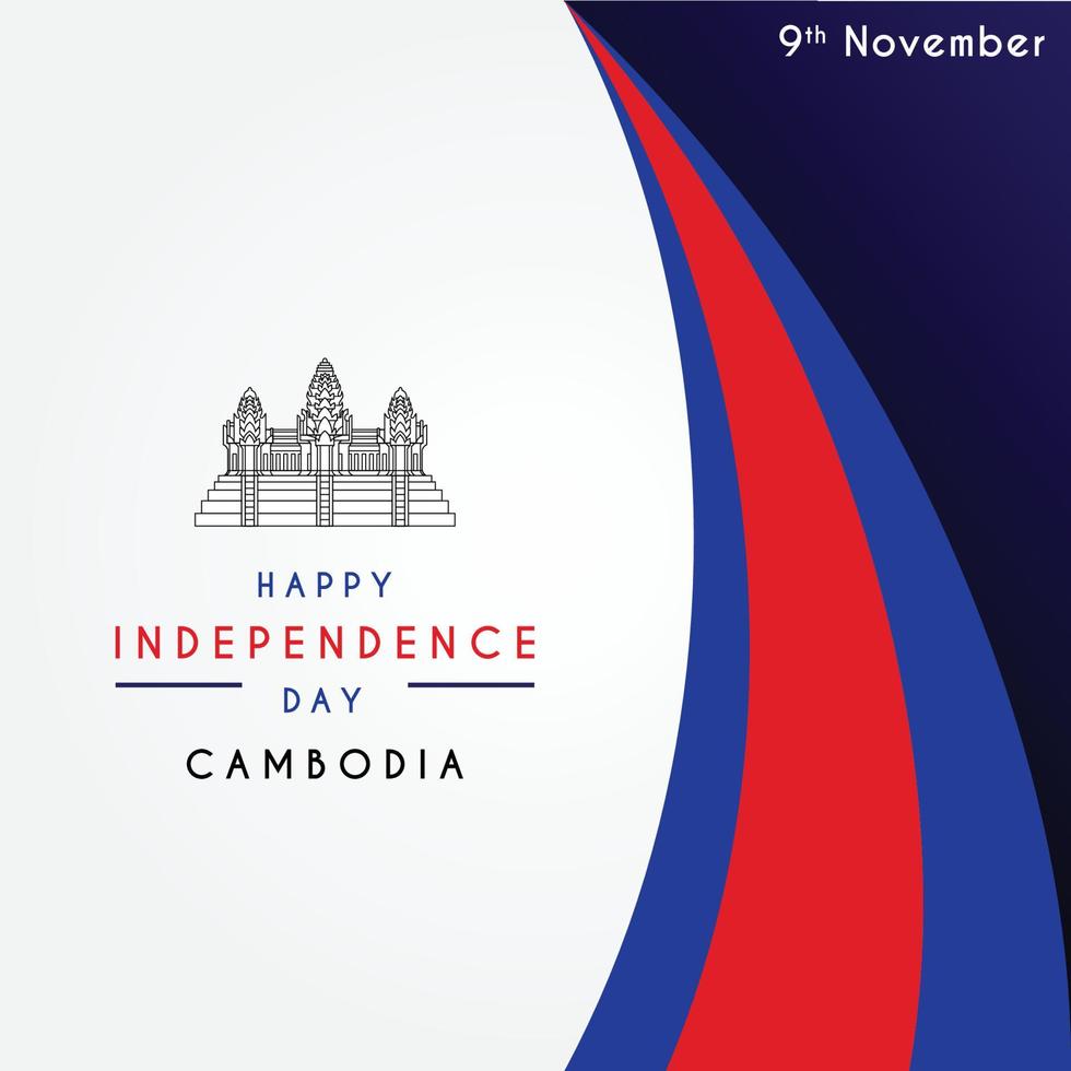 disegno del modello dell'illustrazione del giorno dell'indipendenza della Cambogia vettore