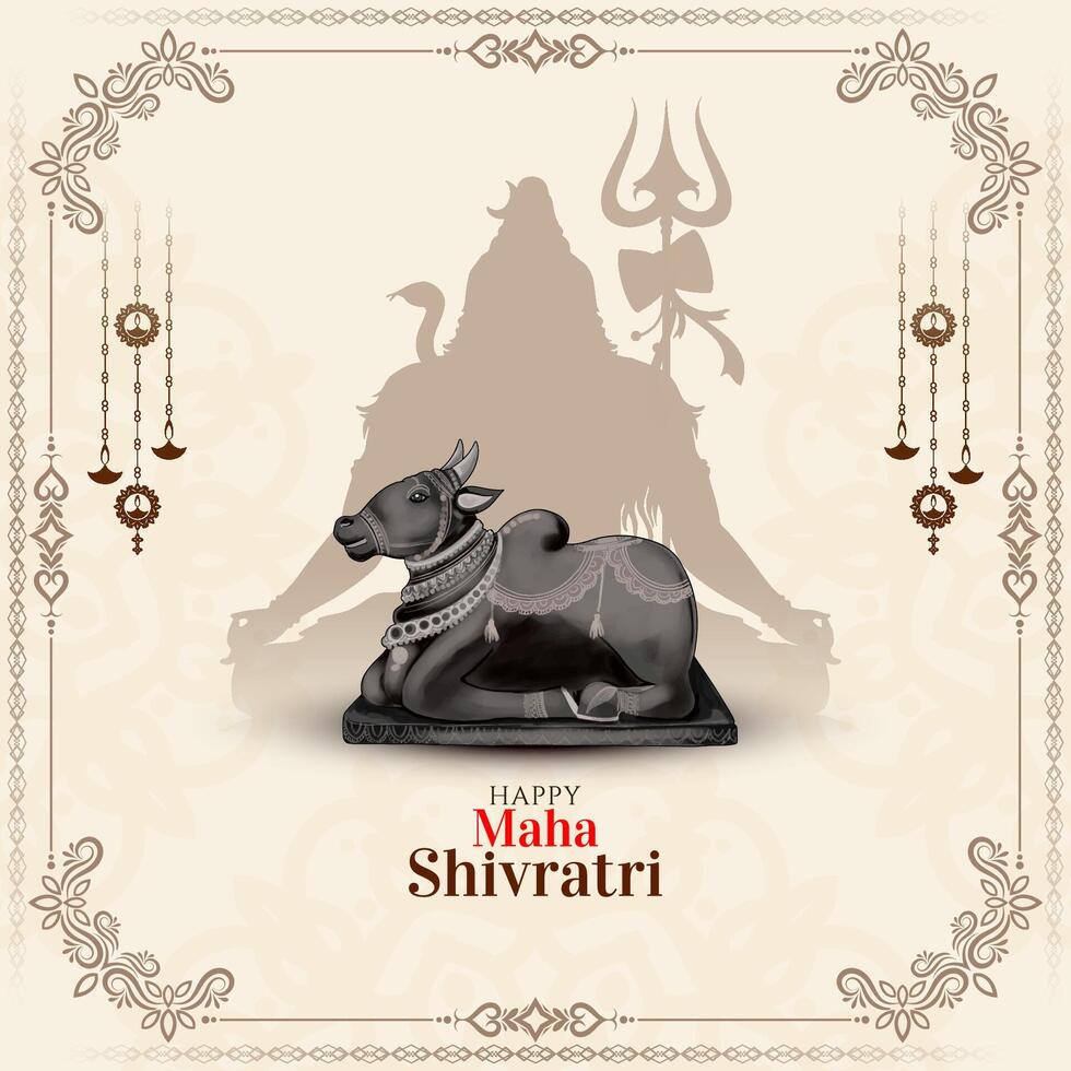 elegante contento maha shivratri culturale indiano Festival celebrazione carta vettore