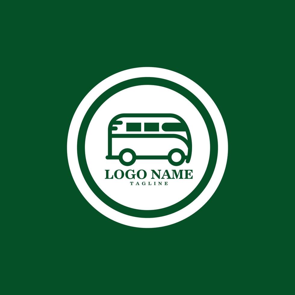 auto furgone isolato cerchio logo design vettore
