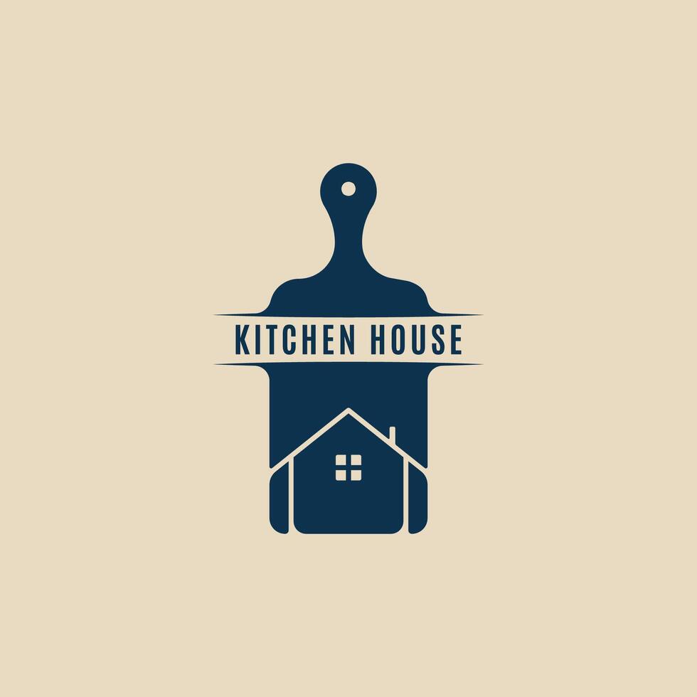 taglio tavola logo con cucina Casa logo icona modello vettore grafico design illustrazione