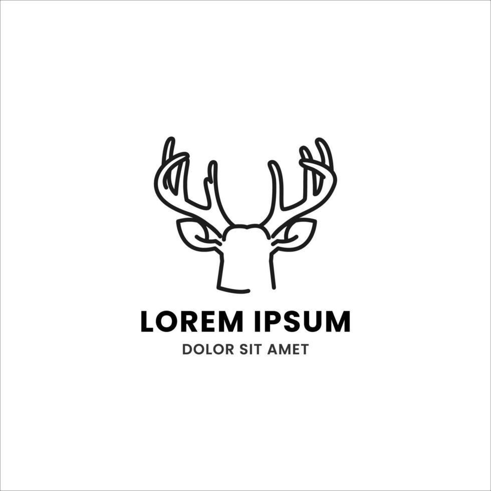 semplice, elegante, moderno, e bellissimo monoline stile animale logo modello per il tuo creativo progetto. cervo testa logo vettore