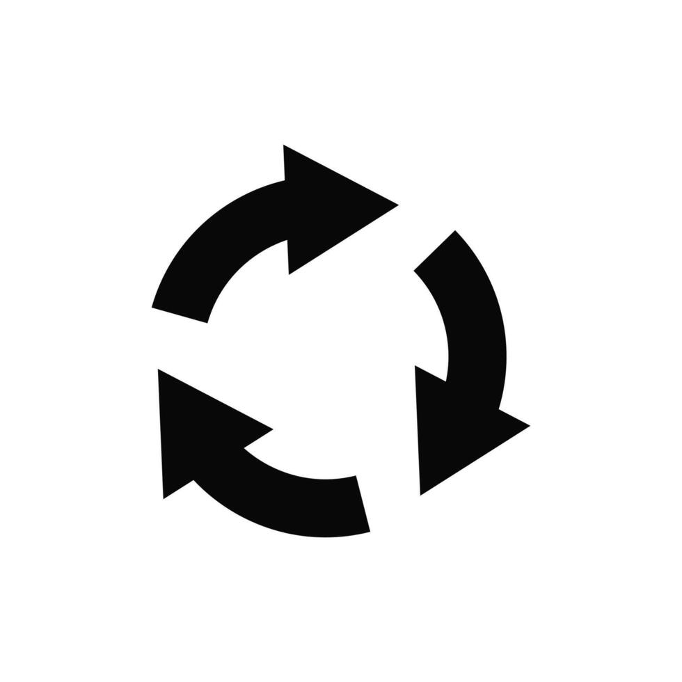 icona piatta di rotazione ciclica, ricorrenza del riciclaggio, rinnovo. vettore