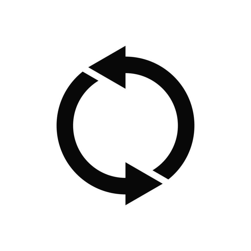 icona piatta di rotazione ciclica, ricorrenza del riciclaggio, rinnovo. vettore