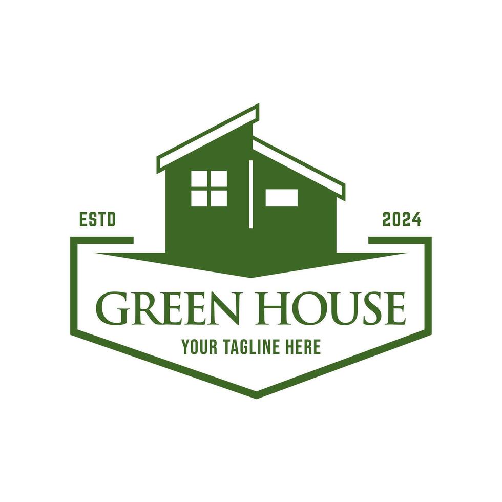 verde Casa logo modello design vettore illustrazione isolato su bianca sfondo.