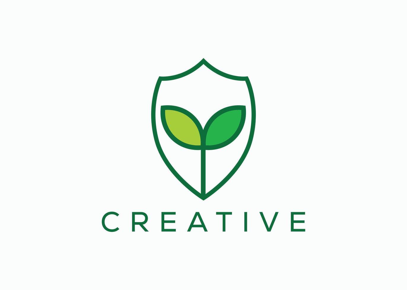 creativo e minimo scudo foglia logo vettore modello. sicurezza eco foglia. proteggere foglia eco. ambiente sicurezza logo