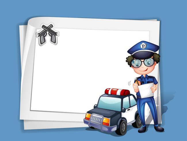 Una cartoleria vuota con un poliziotto vettore