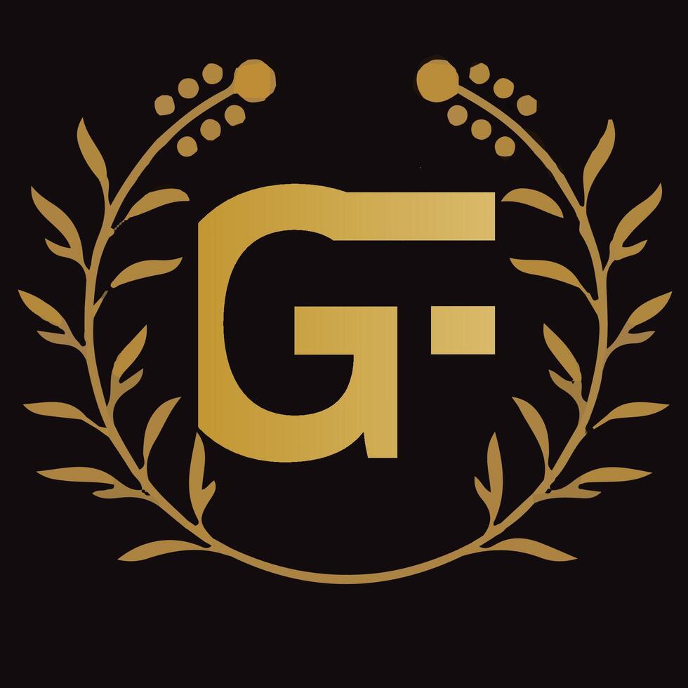 gf lettera il branding logo design con un' foglia vettore