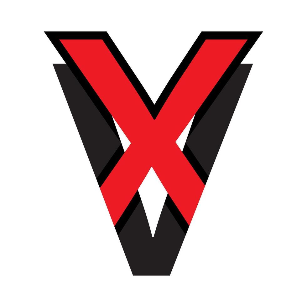 vx lettera il branding logo design con un' foglia vettore