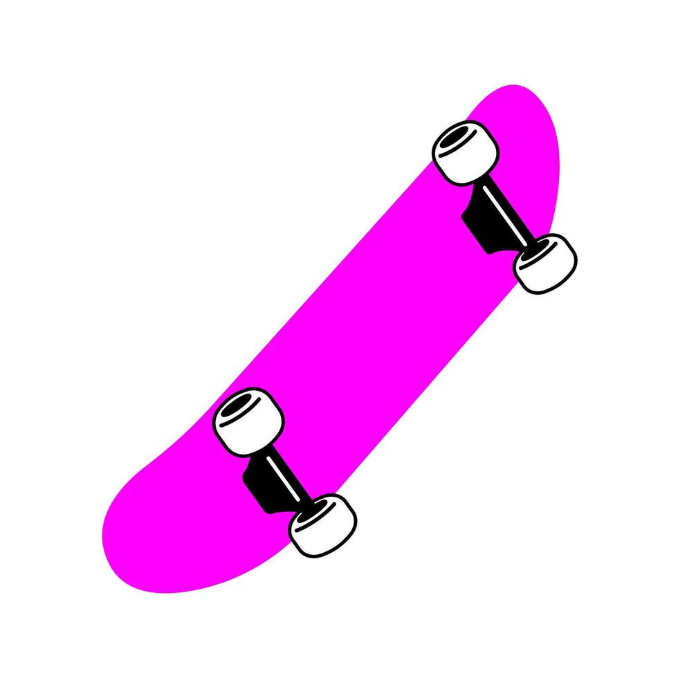 stampabile luminosa vettore illustrazione di rosa skateboard isolato su bianca sfondo. freddo Stampa per Abiti, maglietta.