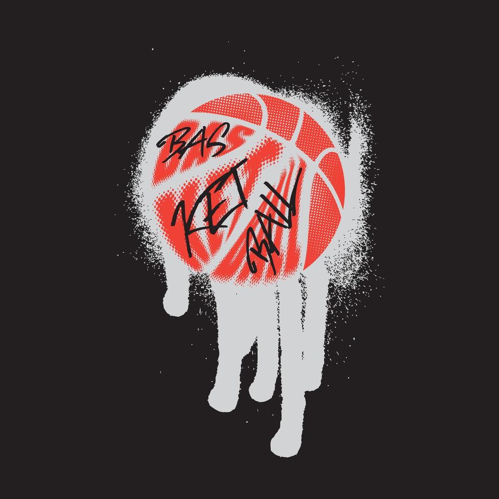 vettore illustrazione su il tema di pallacanestro. maglietta grafica, manifesto, striscione, volantino, Stampa e cartolina