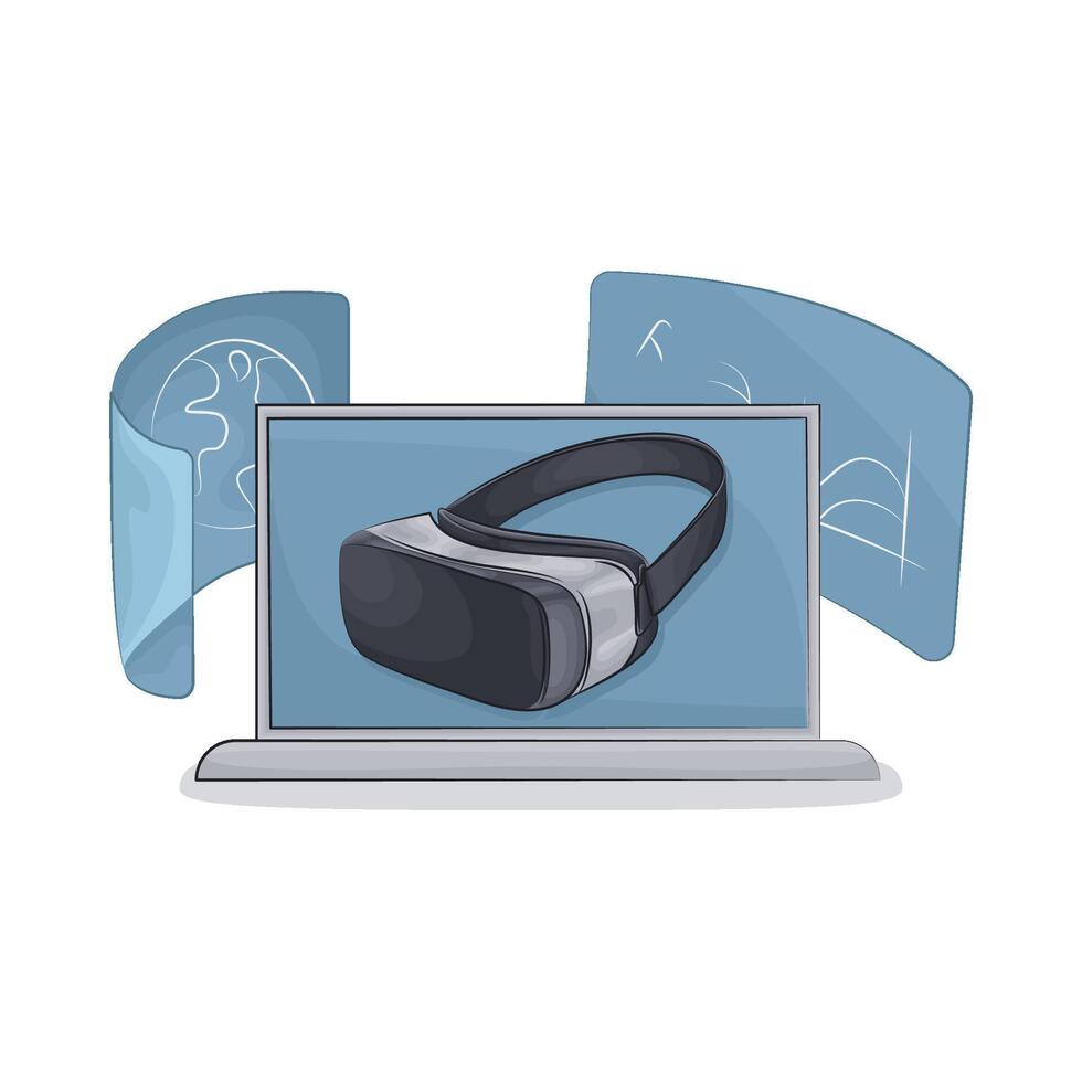 illustrazione di virtuale la realtà bicchieri vettore
