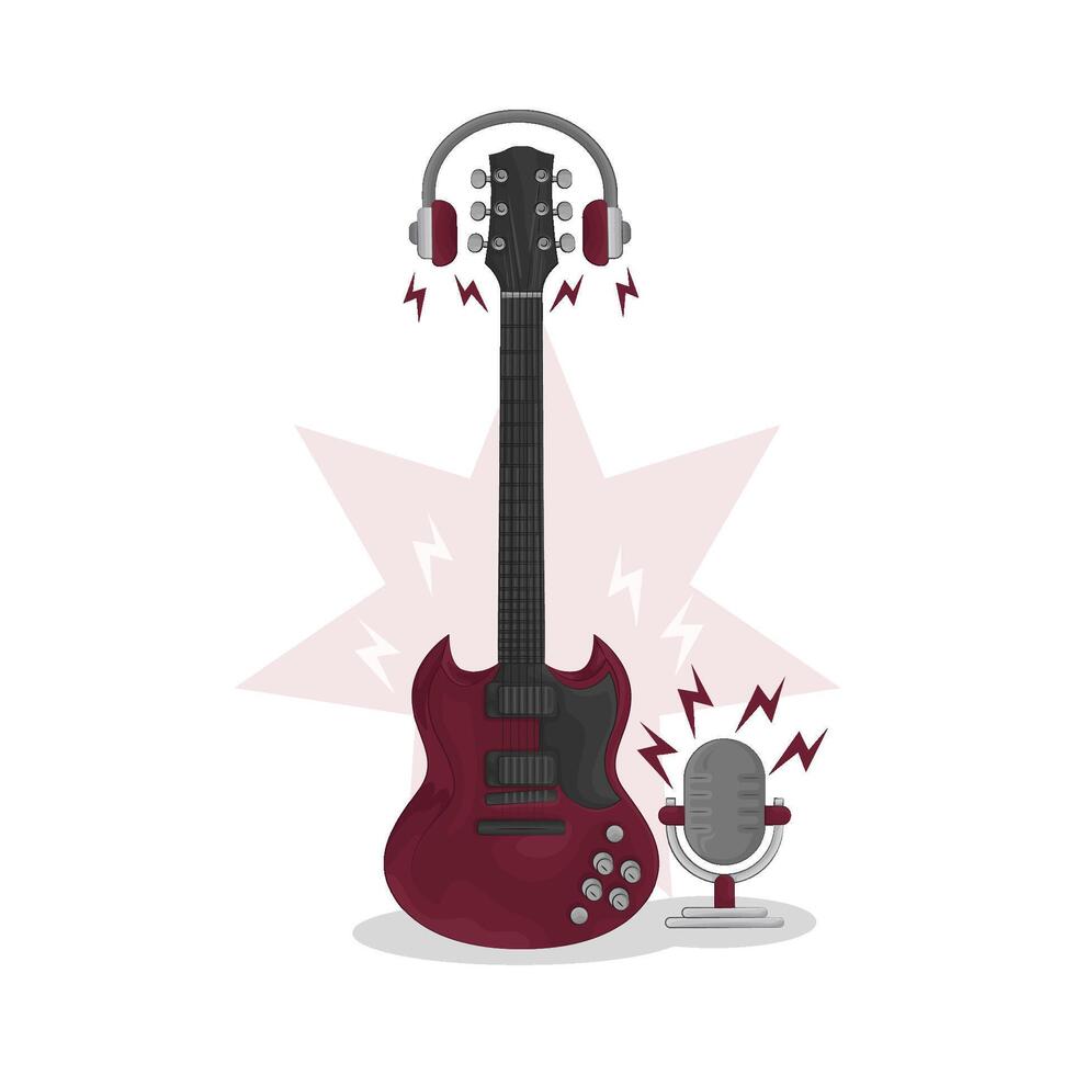 illustrazione di elettrico chitarra vettore