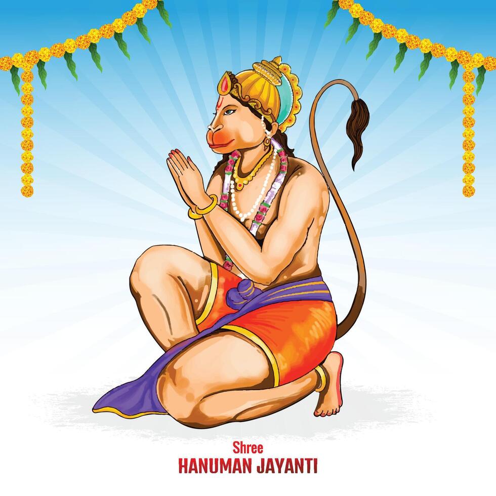 hanuman jayanti Festival di India celebrazione sfondo vettore