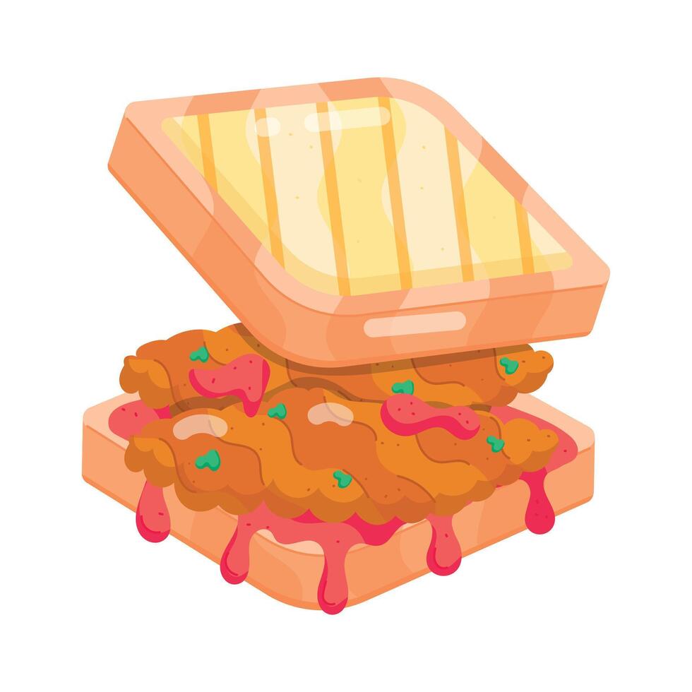 piatto stile panini adesivi vettore