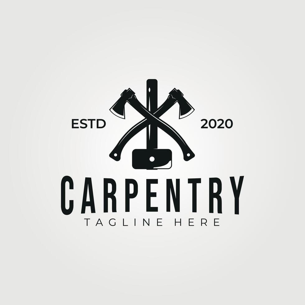 carpenteria laboratorio logo Vintage ▾ illustrazione design vettore