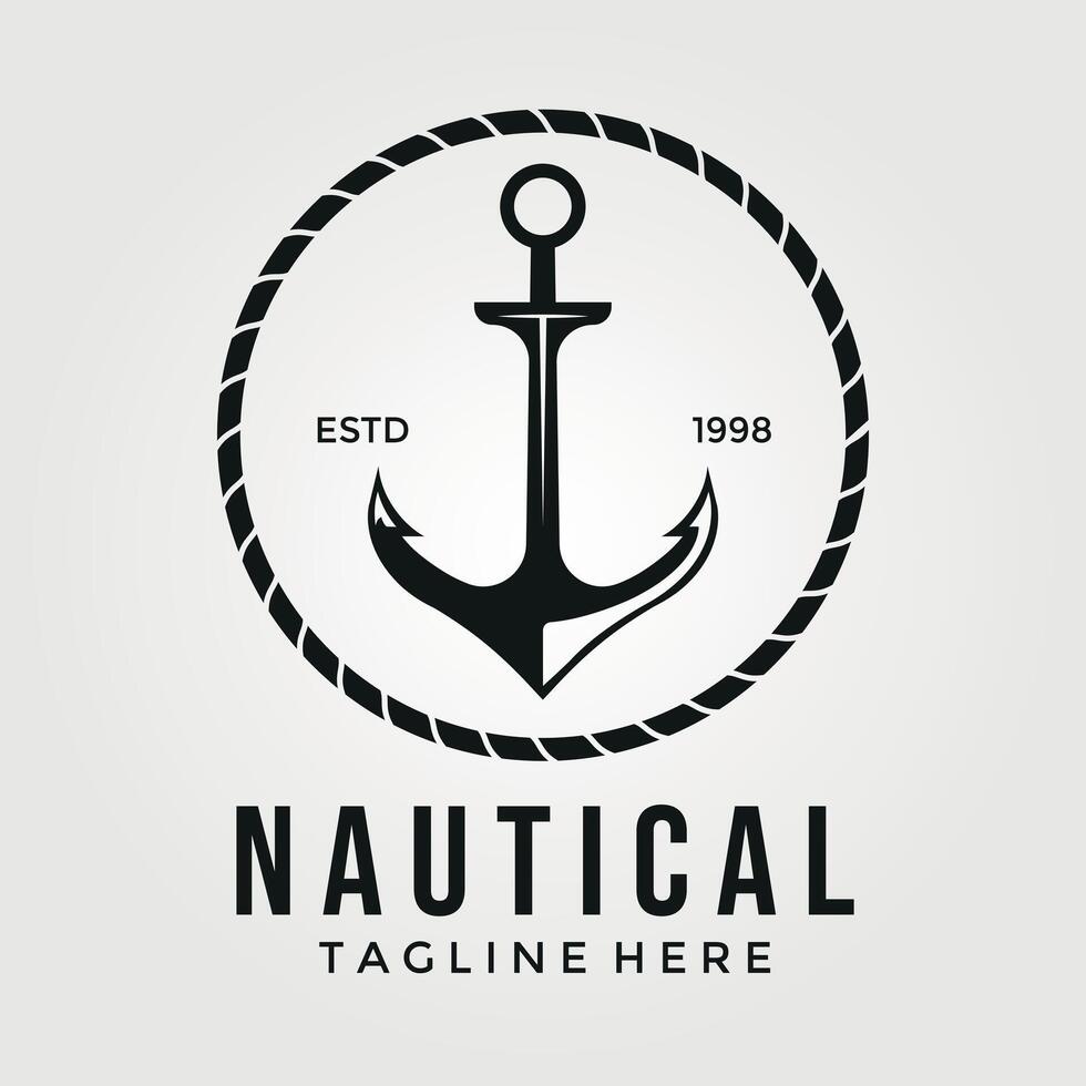 nautico ancora logo vettore Vintage ▾ illustrazione design