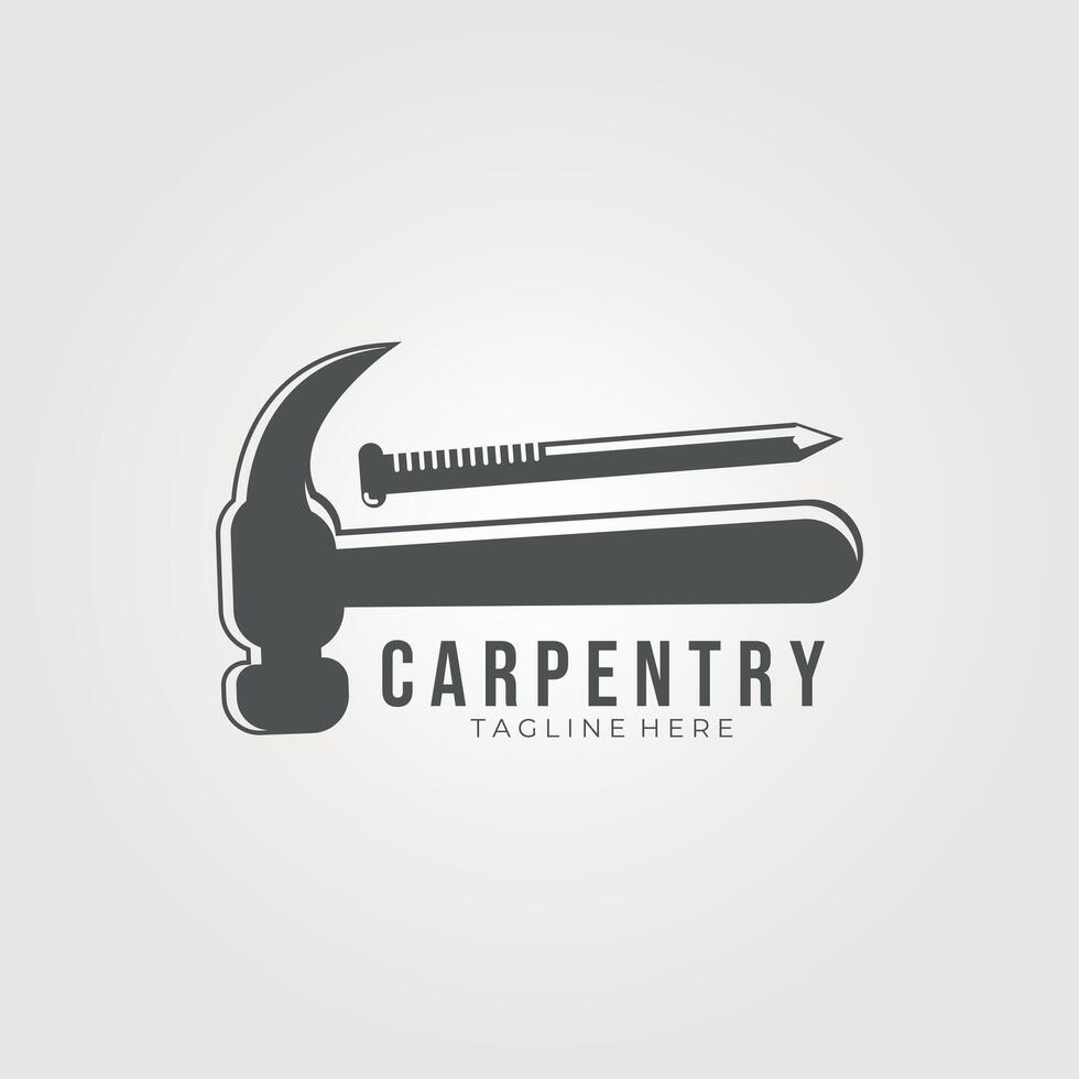 minimalista carpenteria logo vettore Vintage ▾ illustrazione design